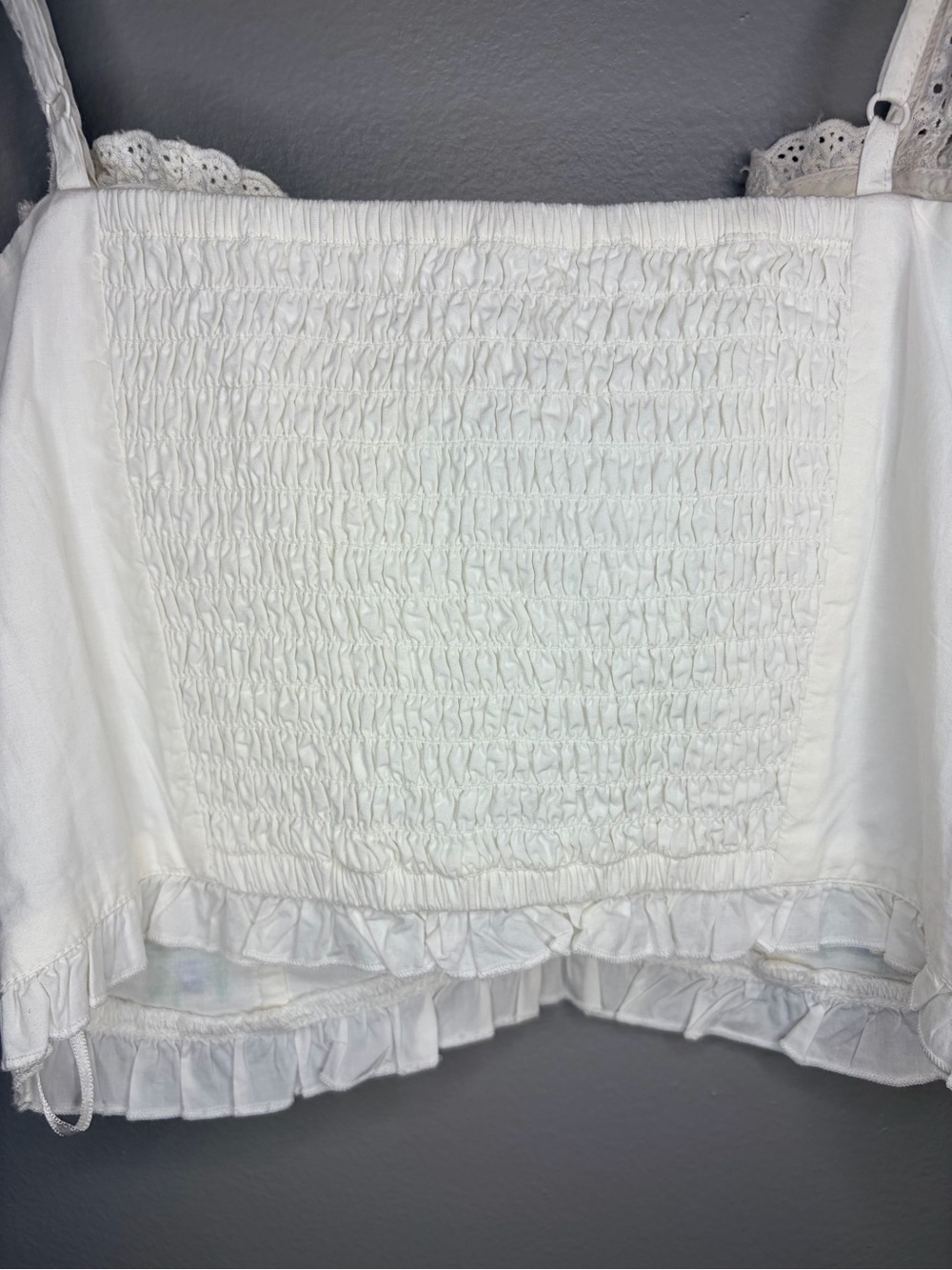 *NWT* Altar’d State Women’s White & Blue Embroidered Eyelet Bustier Top, Medium - Picture 7 of 12